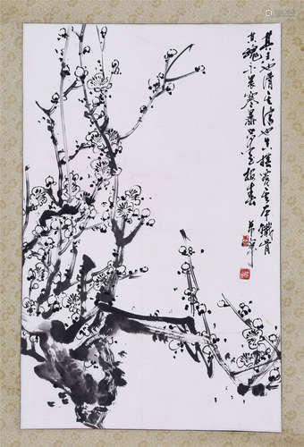 CHINESE SCROLL PAINTING OF PLUM BLOSSOMMINGS