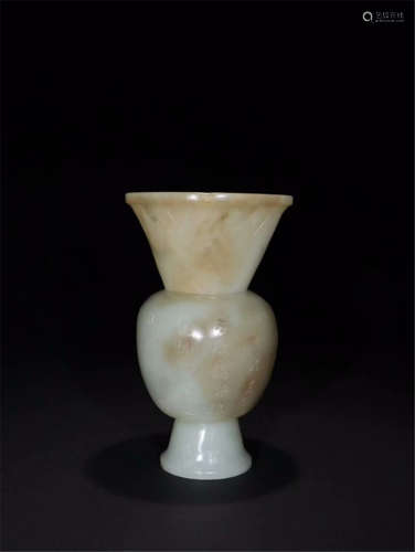 CHINESE CELADON JADE GU VASE