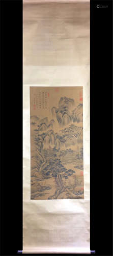 CHINESE SCROLL PAINTING OF MOUNTAIN VIEWS