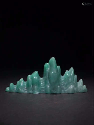 CHINESE GREEN AGATE SCHOLAR'S ROCK