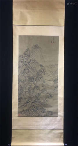 CHINESE SCROLL PAINTING OF MOUNTAIN VIEWS