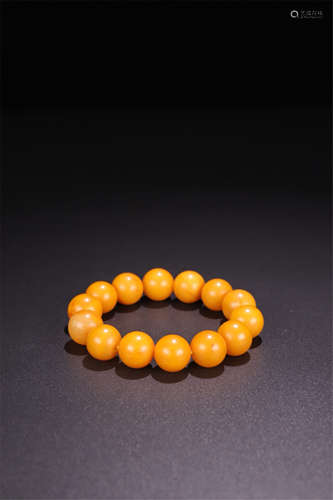 CHINESE HONEY AMBER BEAD BRACELET