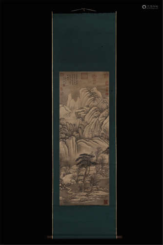 CHINESE SCROLL PAINTING OF MOUNTIAN VIEWS