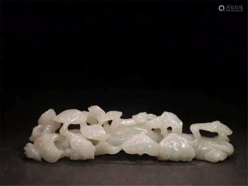 CHINESE CELADON JADE RUYI SCEPTER