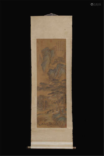 CHINESE SCROLL PAINTING OF MOUNTIAN VIEWS