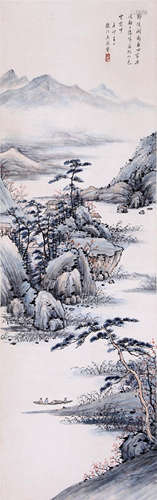 CHINESE SCROLL PAINTING OF MOUNTAIN VIEWS