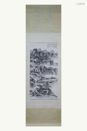 CHINESE SCROLL PAINTING OF MOUNTAIN VIEWS