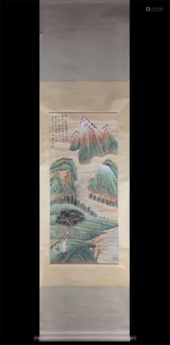 CHINESE SCROLL PAINTING OF MOUNTAIN VIEWS