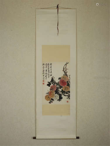 CHINESE SCROLL PAINTING OF FLOWER