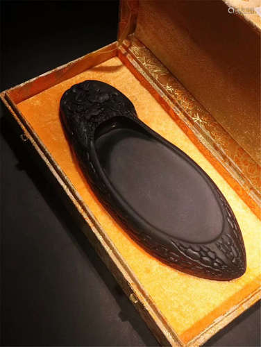 CHINESE DUAN STONE SQUASH SHAPED INKSTONE