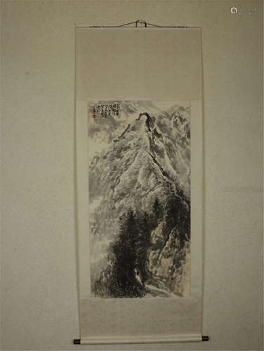 CHINESE SCROLL PAINTING OF MOUNTAIN VIEWS