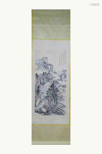 CHINESE SCROLL PAINTING OF MOUNTAIN VIEWS