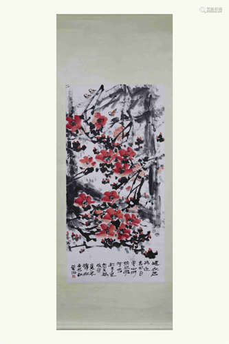 CHINESE SCROLL PAINTING OF FLOWER