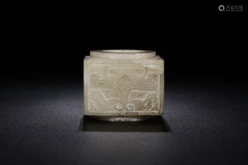 A HETIAN JADE CARVED CONG