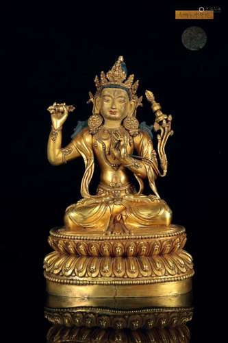 A GILT-BRONZE FIGURE OF TARA, YONGLE MARK