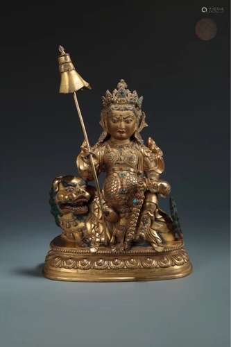 A GILT-BRONZE FIGURE OF DORJE RABTEMMA