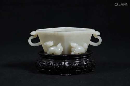 A JADE CARVED CUP