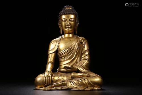 A GILT-BRONZE FIGURE OF AMITABHA