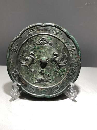 A BRONZE PETAL-FORM MIRROR, TANG DYNASTY