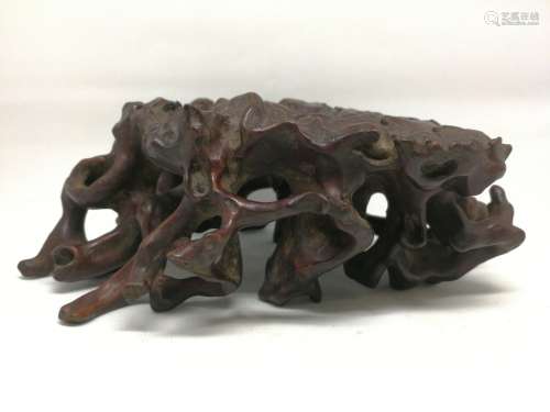 A ROOT CARVED ORNAMENT, QING DYNASTY