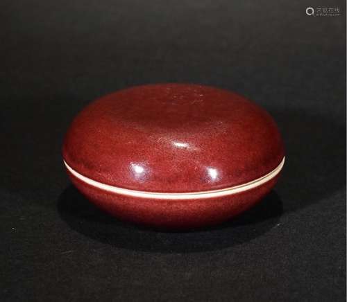 A COPPER RED GLAZE BOX AND COVER, YONGZHENG MARK