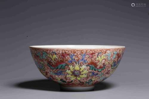 A FAMILLE ROSE BOWL, QIANLONG MARK