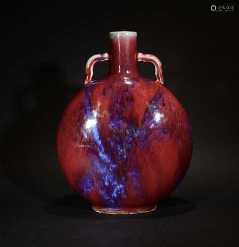 A FLAMBE-GLAZE MOON FLASK VASE, QIANLONG MARK