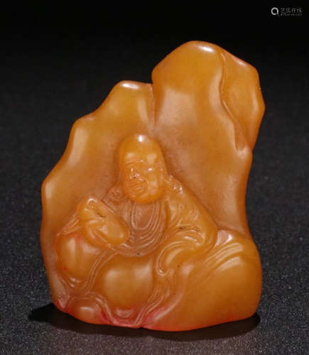 A TIANHUANG STONE CARVED LUOHAN BUDDHA SEAL