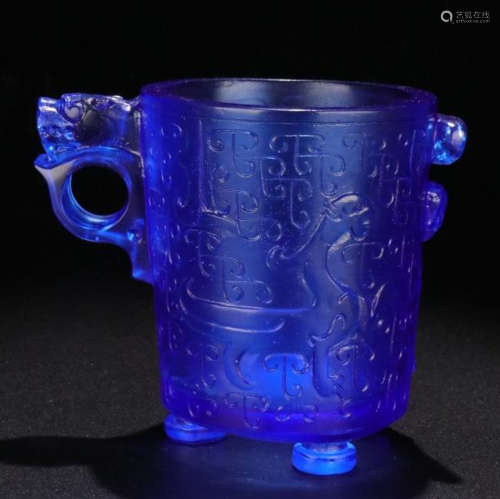 A GLASS TIGER PATTERN CUP
