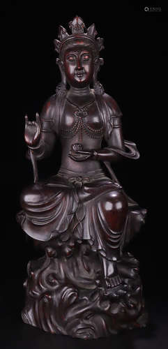 A CHENXIANG WOOD CARVED GUANYIN BUDDHA