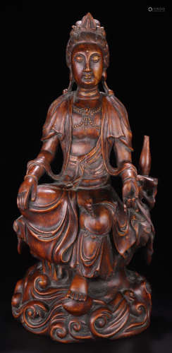 A CHENXIANG WOOD CARVED GUANYIN BUDDHA