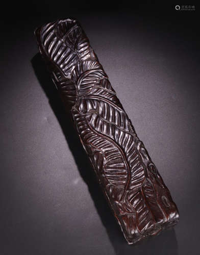 A XIAOYE ZITAN WOOD CARVED PEN BOX