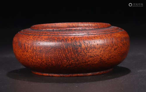 A BAMBOO CARVED PEN WASHER