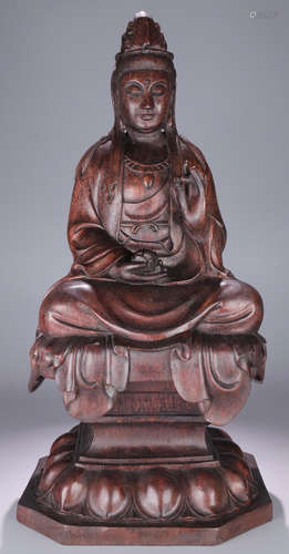 A CHENXIANG WOOD CARVED GUANYIN BUDDHA