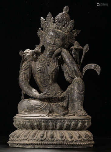 A BRONZE CASTED GUANYIN BUDDHA