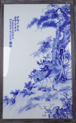 A PINE PATTERN PORCELAIN BOARD PAINTING