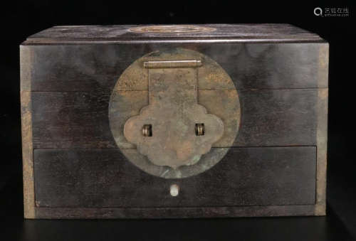 A XIAOYE ZITAN WOOD JEWELRY BOX