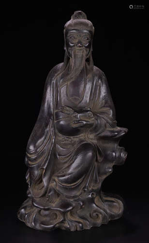 A XIAOYE ZITAN WOOD CARVED FIGURE SHAPED PENDANT