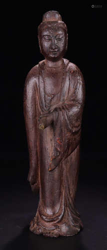 A BAMBOO CARVED GUANYIN BUDDHA