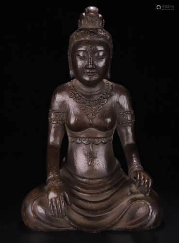 A BAMBOO CARVED GUANYIN BUDDHA