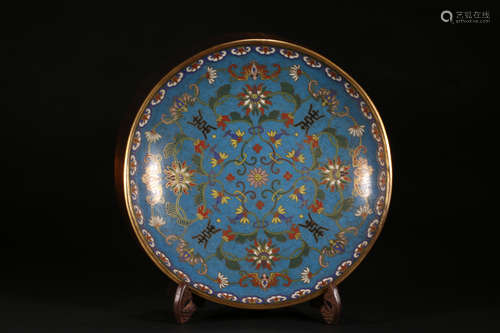 A CLOISONNE PLATE