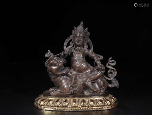 A CHENXIANG WOOD SITTING BUDDHA FIGURE WITH EMBEDDED GOLD
