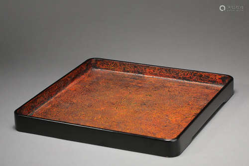 A Chinese Carved Lacquer Tray 