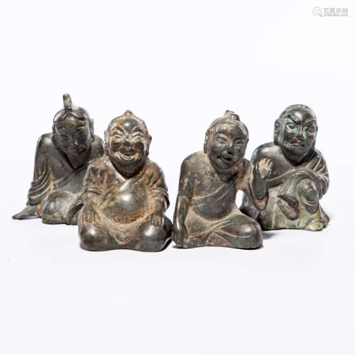 A Set of Four Bronze Figures