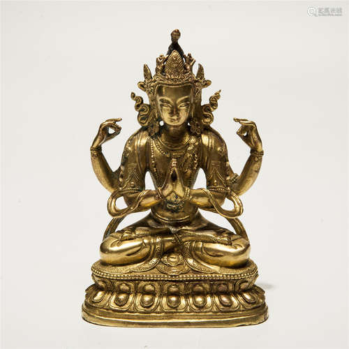 A Chinese Gilt Bronze Buddha