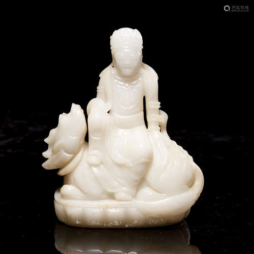 A Chinese Carved Jade Buddha Decoration