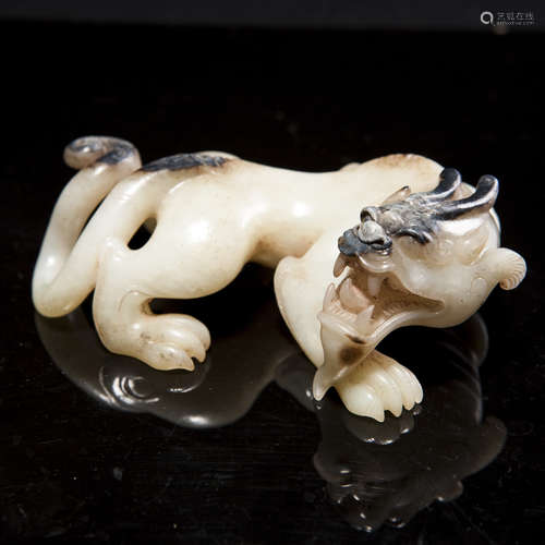 A Chinese Carved Jade Foo-Dog Decoration