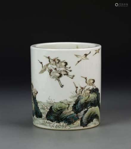 Chinese Famille Rose Brush Pot