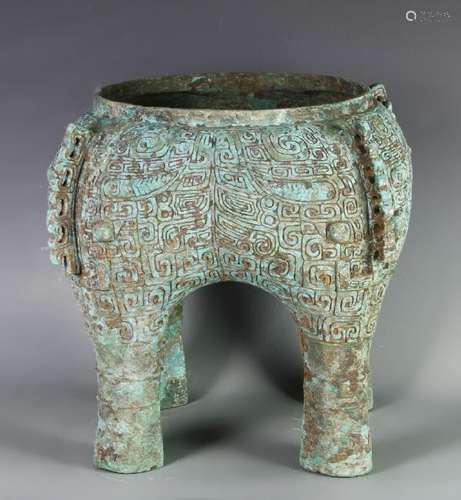 Chinese Antique Bronze Tripod Censer