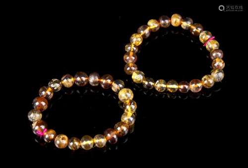 Chinese Antique Amber Bracelets (2 pc.)